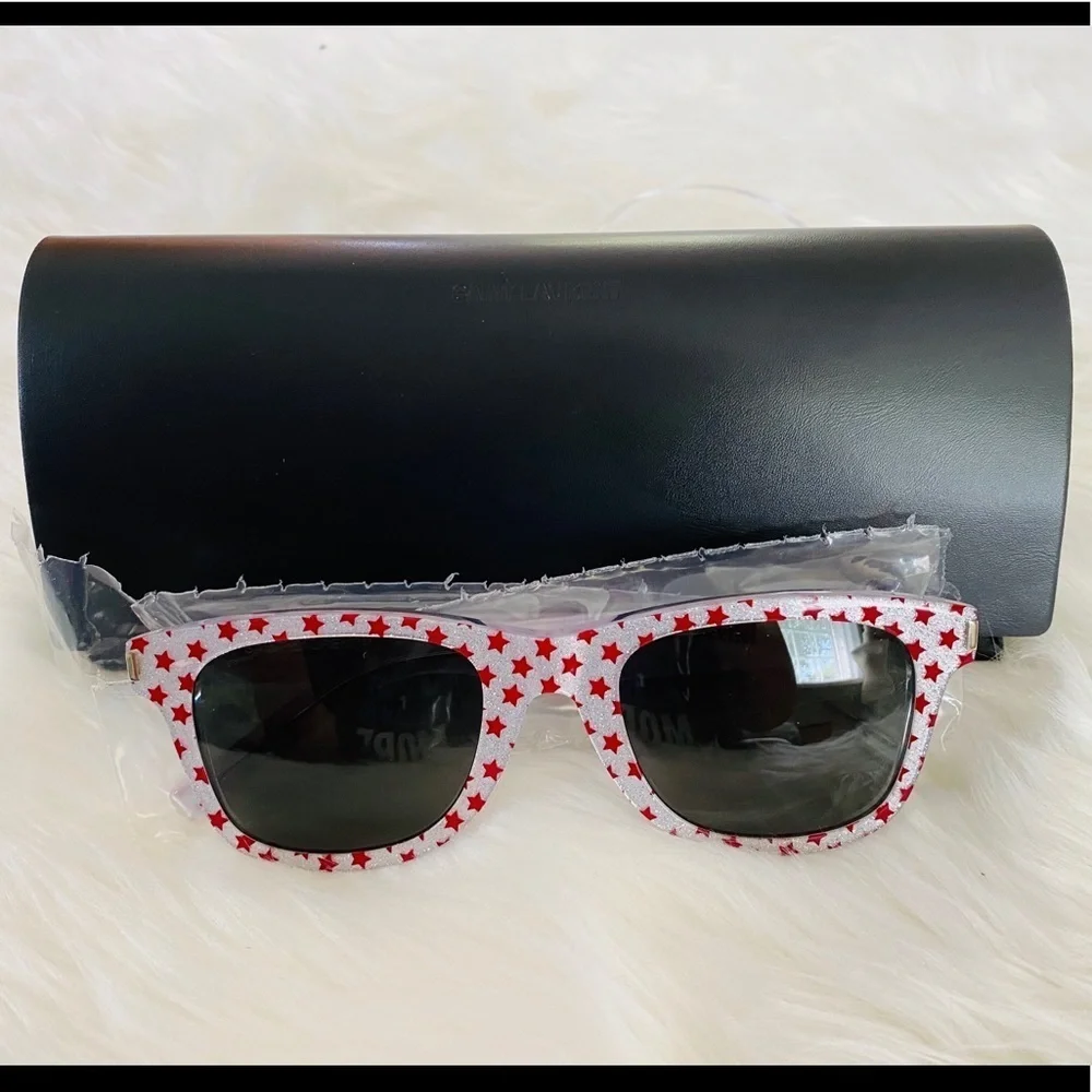 Saint Laurent glitter and red star sunglasses